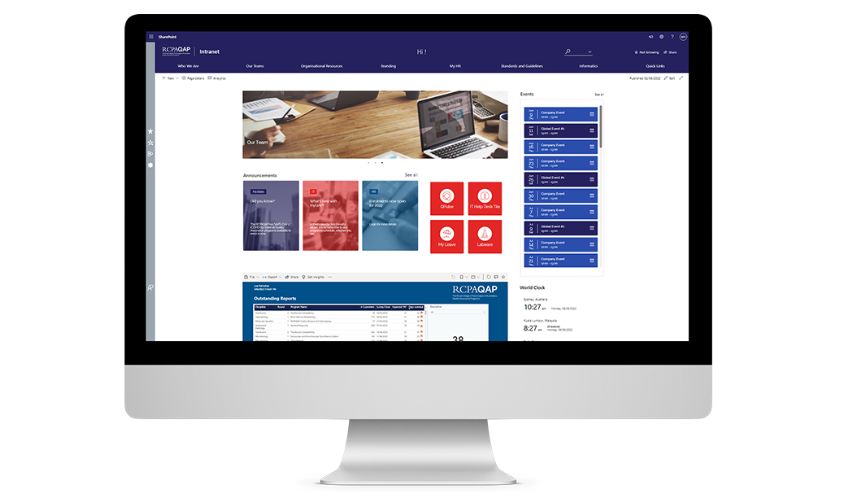 RCPAQPA Intranet page