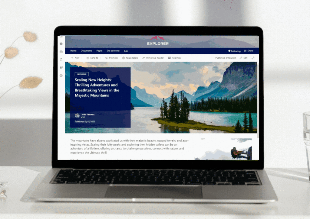 Example of a lightweight animated background in SharePoint